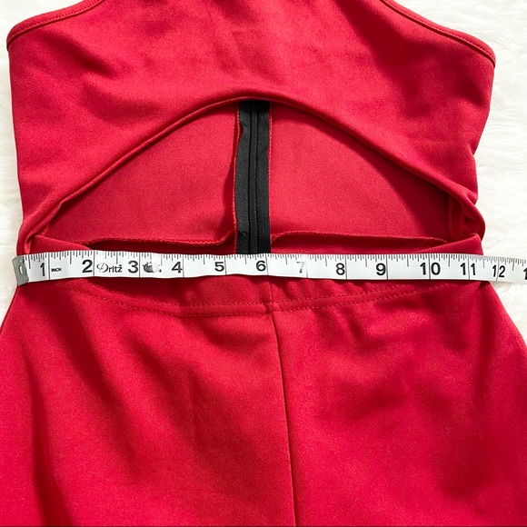 PRETTYLITTLETHING Red Cut Out Wide Leg Jum… - Picture 5 of 9